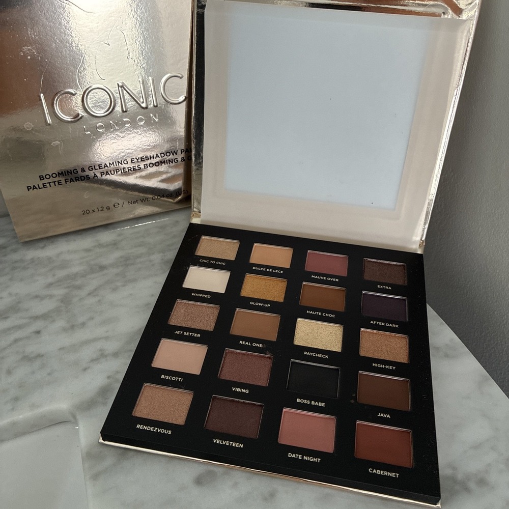 Iconic London Booming & Gleaming Eyeshadow Palette Neutrals Browns Bronze Copper